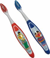 Kinder tandenborstel set - Sesamstraat - Rood / Blauw