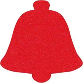 Kerstbel vilt onderzetters  - Rood - 6 stuks - ø 9,5 cm - Kerst onderzetter - Tafeldecoratie - Glas onderzetter - Cadeau - Woondecoratie - Tafelbescherming - Onderzetters voor glaz