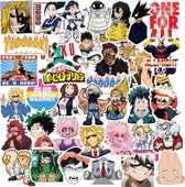 My Hero Academia stickers - 50 anime stickers voor laptop, mobieltje, skateboard, agenda etc