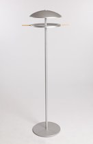 Vogelvoederhuisje met bolle kap en zware voet - mat aluminium - 150 cm