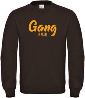 Wintersport sweater zwart XXL - Gang is alles - okergeel - soBAD. | Foute apres ski outfit | kleding | verkleedkleren | wintersporttruien | wintersport dames en heren