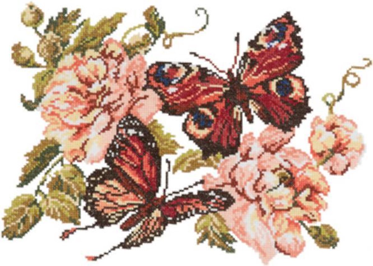 Magic Needle Peonies and butterflies borduren (pakket) 42-06
