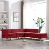 Hoekbank 5-zits van Rood stof (Incl LW anti kras viltjes) - Loungebank – zitbank- Bankstel- woonkamerbank