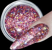 Hollywood Nails - Gel Nagels - Bouwgel - Glitter UV Gel – 3D Glitter UV Gel Mauve Rocket 317 -  5ml - 1 stuk