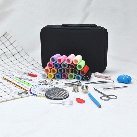 DOUBFIVSY Naaiset 229 Stuks - Compleet Naai Accessoires In Leder Look Tas Voor Beginners En Reizigers