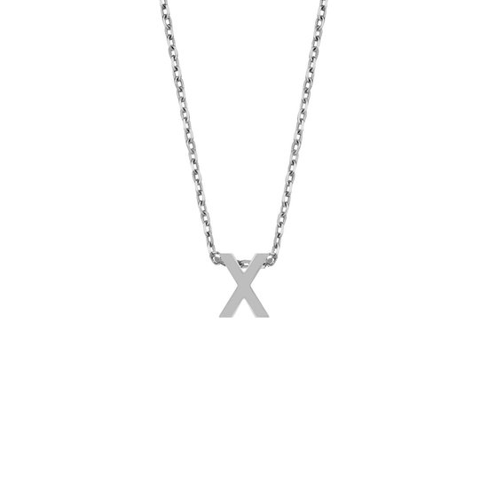 Cadeau voor haar New Bling 9NB 907X Zilveren Ketting Dames - letterhanger - X - Zilverkleurig