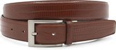 Gilmart Klassieke  rood bruine heren riem - heren riem - 3.5 cm breed - Roest Bruin - Echt Leer - Taille: 95cm - Totale lengte riem: 110cm