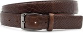JV Belts Mooie kroko riem bruin - heren en dames riem - 3.5 cm breed - Bruin - Echt Leer - Taille: 95cm - Totale lengte riem: 110cm