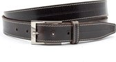 JV Belts Bruine heren riem - heren riem - 3 cm breed - Bruin - Echt Leer - Taille: 95cm - Totale lengte riem: 110cm