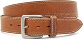 Jeans riem cognac 4 cm breed - Cognac - Casual - Echt Leer - Taille: 100cm - Totale lengte riem: 115cm