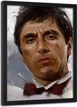 Foto in frame , Scarface , Al Pacino , 70x100cm , bruin wit zwart , wanddecoratie , Premium print