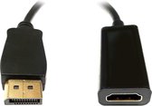 NÖRDIC DisplayPort naar HDMI Adapter - 4K Ultra HD - 20cm - Verguld - Geschikt voor laptop, Notebook en PC