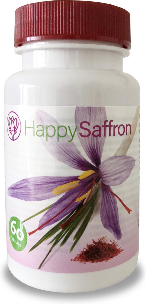 Happy Saffron Saffraan supplement 60 vegetarische capsules bol