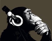 Chimp Headphones - Poster 50 x 40 cm