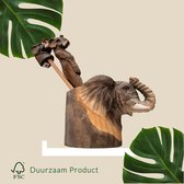 Duurzaam Pennenbakje Olifant Set met Pen en Potlood Diameter 6.5 cm Pennen bakje | GerichteKeuze