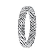 Lucardi Dames Ring mesh - Ring - Cadeau - Staal - Zilverkleurig