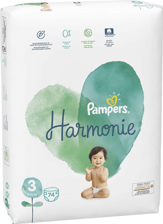 Pampers Harmonie / Pure Maat 3 (6-10kg) 148 Luiers - Pampers