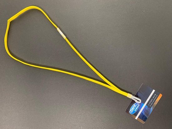 Foto: Keycord met plastic j clip geel