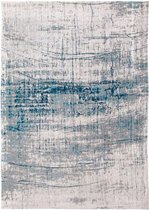 Louis de Poortere - 8421 Mad Men Bronx Azurite Vloerkleed - 80x150 cm - Rechthoekig - Laagpolig Tapijt - Modern - Blauw, Grijs