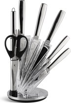 Edënbërg Classic Line - Set de couteaux avec porte-couteaux de Luxe transparent - 8 pièces