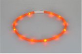 Siliconen halsband met licht - Honden halsband met licht - Halsband met licht - Led licht - Verlicht – USB kabel - Oranje