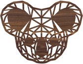 Geometrische Dieren Koala - Noten hout - M (45x35 cm) - Cadeau - Kinderen - Geschenk - Woon decoratie - Woonkamer - Slaapkamer - Geometrische wanddecoratie - WoodWideCities