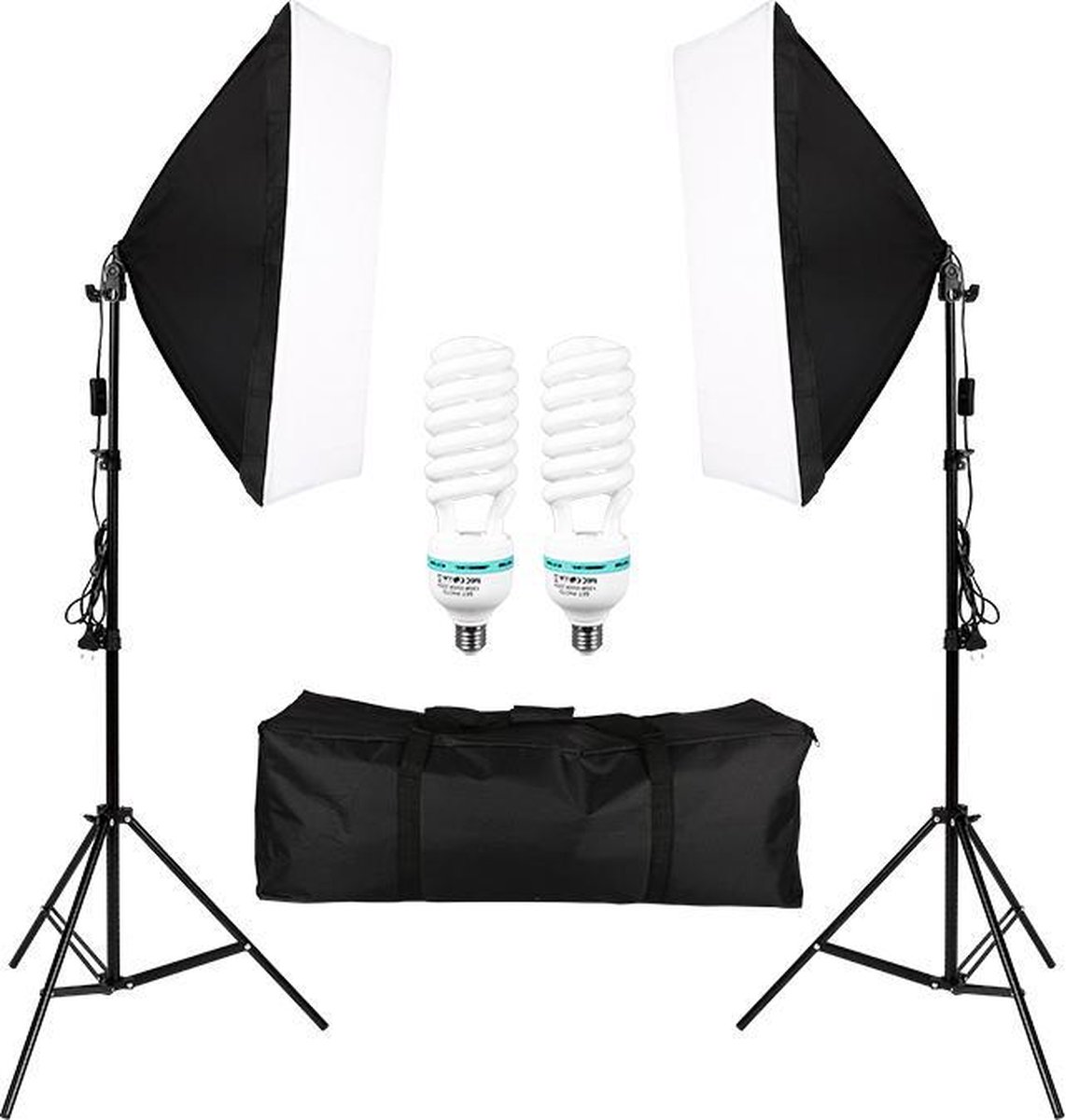 Studiolampen set 135W 2x fotolamp fotografie softbox