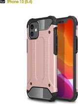 Sterke Armor-Case Bescherm-Cover Hoes voor iPhone 12 Mini - Roze