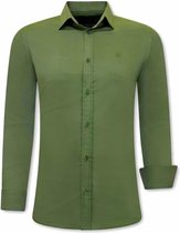 Exclusieve Blanco Overhemden Heren - Slim Fit - 3083 - Groen