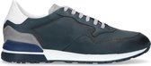 Van Lier - Heren - Blauwe leren sneakers - Maat 45