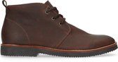 Manfield - Heren - Donkerbruine desert boots - Maat 44