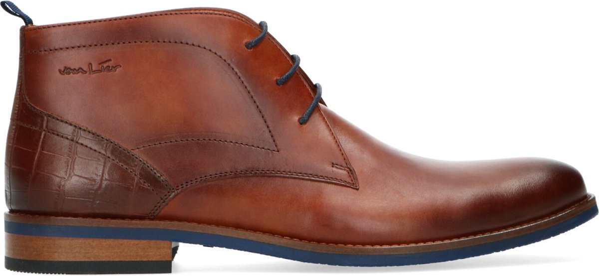 Van Lier Heren Cognac leren veterboots Maat 44 bol