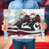 Poster - Nike Air Jordan Retro High ‘black Toe - 50 X 70 Cm - Multicolor