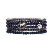 Biba kralen armbandenset blauw -gun 5 delig