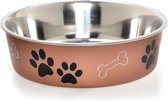 Honden Voerbak & Drinkbak - Vaatwasmachinebestendig, met Antislip en Antibacteriële RVS binnenzijde - Loving Pets Bella Bowl - 8 kleuren in Small tot Extra-Large - Kleur: Copper, M