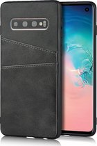 Card Case voor Samsung Galaxy S10 | PU Leren Back Cover | Luxe Telefoonhoesje | Pasjeshouder | Zwart