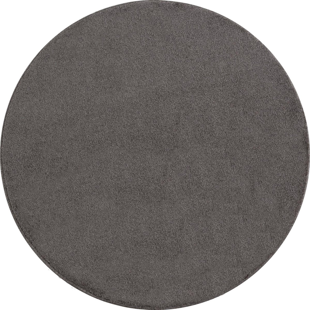 Kortpolig vloerkleed, effen kleur - mokka, woonkamerkleed, vilten achterkant, afmeting: 160 cm rond