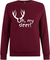 Sweater zonder capuchon - Jumper - Trui - Sweater - Ronde Hals Sweater - Maroon - Oh My Dear! - Maat XL