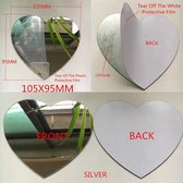 Mini plakspiegel hart - 10 cm - Acrylspiegel - Met lijmlaag aan achterzijde