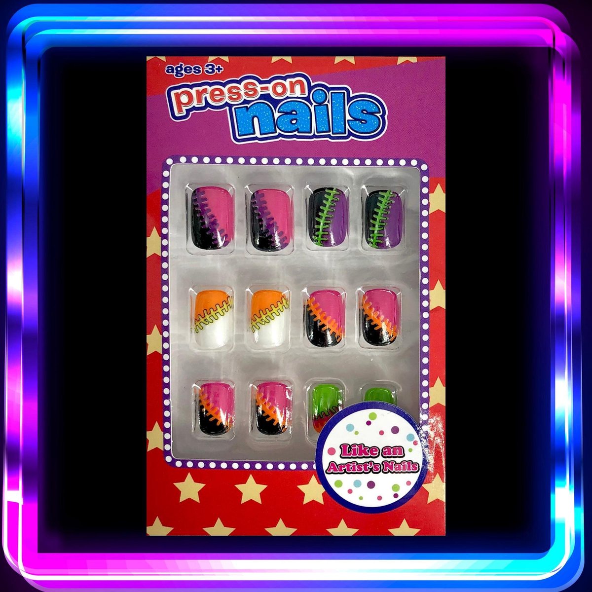 Bol Com Plaknagels 12 Nagels Neon Geen Lijm Nodig Kinder Nepnagels