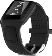 Zwart bandje voor Tomtom Runner 1 & Multi-Sport 1 - horlogeband - polsband - strap - horlogebandje