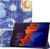 3-Vouw sleepcover hoes - Geschikt voor Samsung Galaxy Tab S7 Plus / Tab S8 Plus - Van Gogh Sterrennacht