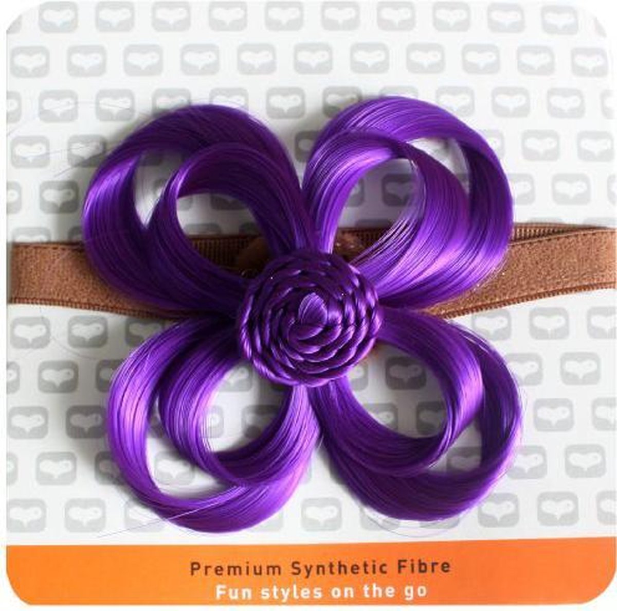 Love Hair Extensions Blume auf elastischem Kopfband Farbe Dunkles Lila, 1er Pack (1 x 1 Stück)