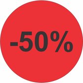 Promotie Stickers - Afprijs Stickers - -50% korting Sticker - Solden Stickers - 35 mm Rood - 300 st/rol