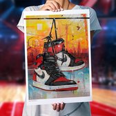 Poster - Nike Air Jordan Retro High ‘bred Toe - 70 X 50 Cm - Multicolor