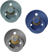 BIBS fopspenen set van 3 - ISLAND SEA - SMOKE  - MIDNIGHT Maat1 - T1 Leeftijd: 0-6 maanden