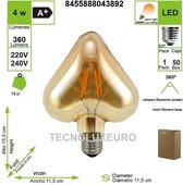 Filament Led 4W E27 , vintage verlichting LED 4W Edison 3000K hart