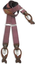 Sir Redman - luxe bretels - 100% made in NL, - Striped Gent - bordeaux / bruin