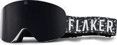 FLAKER Magnetische Skibril - Navy – Wit Frame – SMOKE Revo Spiegellens + Beschermcase