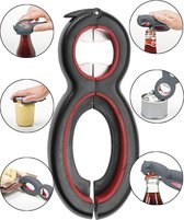 Dayshake® Multifunctionele opener - 6 in 1 Opener - Dekselopener - Allesopener - Bieropener - Opener voor potten - Potopener